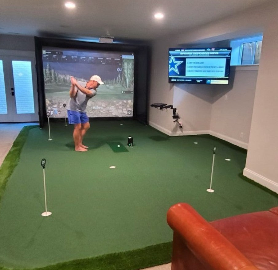 Custom Green with Inset Hitting and Man Playing