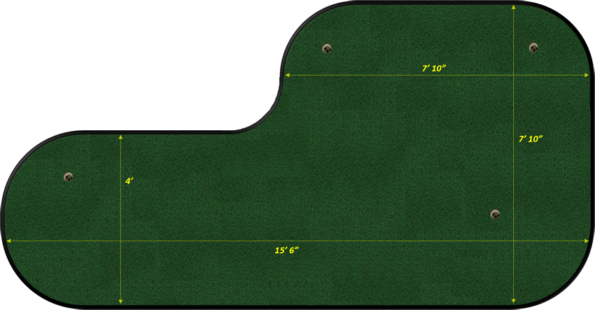 8x15 L Shaped Green
