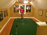 large indoor putting green in home