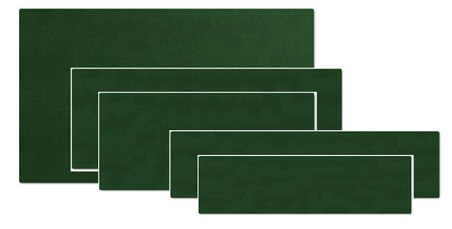 various sizes of putting turf